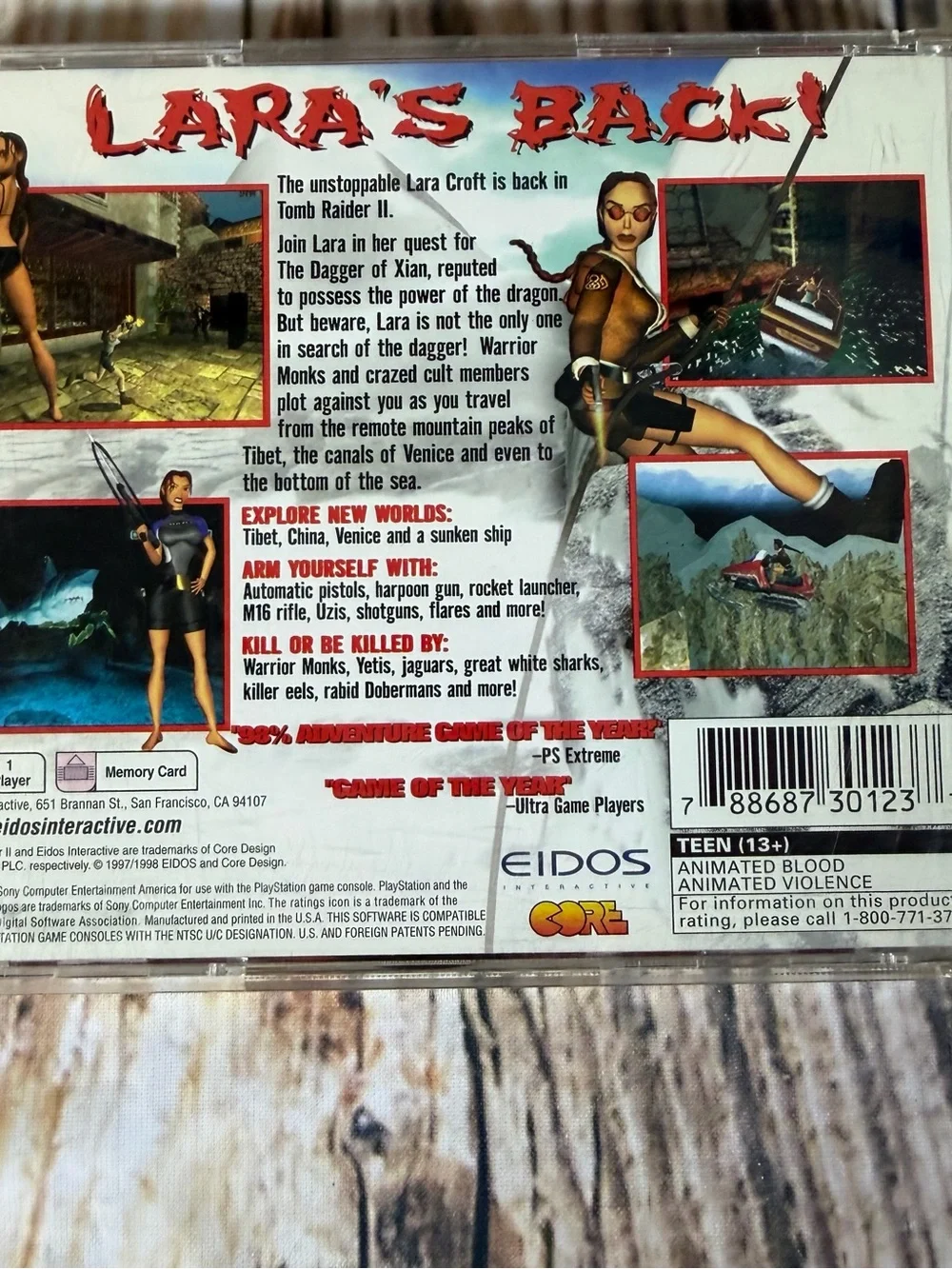 Tomb Raider / Tomb Raider II Sony Game Set - Black